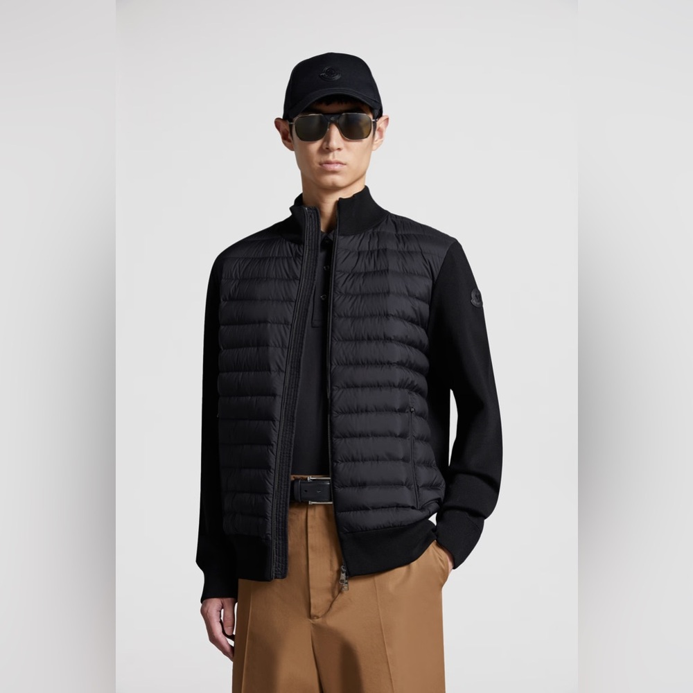 Moncler Men’s Padded Crêpe Cotton Zip-Up Cardigan